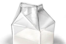 Cartone del latte di vetro