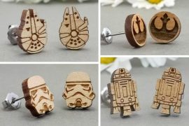 Orecchini Star Wars di legno