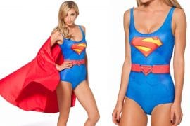 Costume da bagno Superman con mantello