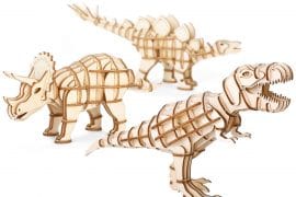Dinosauri di legno da montare